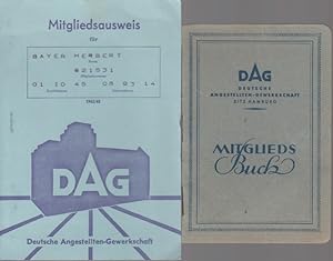 Mitgliedsbuch, Sitz Hamburg und Mitgliedsausweis, DAG-Ortsgruppe Stuttgart. Mitgliednummer 62153....