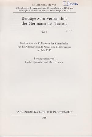 Die Germania in der Archäologie. [Aus: H. Jankuhn, D. Timpe (Hrsg.): Beiträge zum Verständnis der...