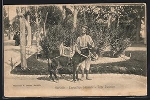 Ansichtskarte Marseille, Exposition Coloniale, Type Tunisien, Völkerschau, arabische Volkstypen