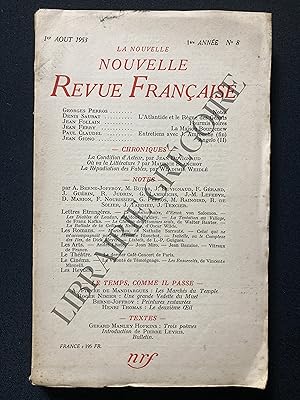 LA NOUVELLE REVUE FRANCAISE-N°8-1 AOUT 1953