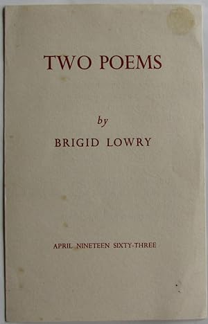 Bild des Verkufers fr Two Poems zum Verkauf von Ariel Books IOBA