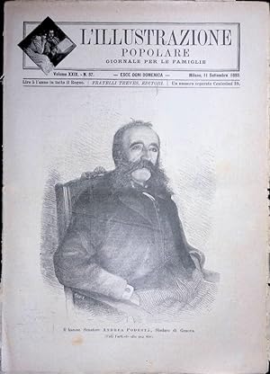 Imagen del vendedor de L'Illustrazione Popolare 11 Settembre 1892 Lanterna Genova Podest Sindaco Feste a la venta por Leggendo la storia