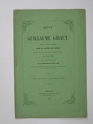 Image du vendeur pour Note de Guillaume Giraut sur la leve du sige mis en vente par Librairie Aubry