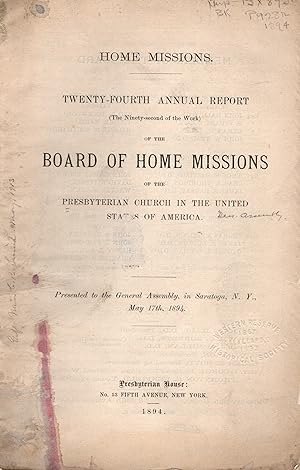 Annual Reports of Presbyterian Boards for the Year 1894