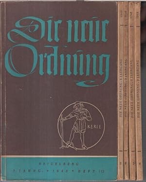 Bild des Verkufers fr Die neue Ordnung. Kompletter 2. Jahrgang 1948 mit den Nummern 1-6 in 5 Heften. - Zeitschrift fr Religion, Kultur, Gesellschaft. - Aus dem Inhalt: Urban Plotzke - Christentum ohne Kirche ? / Heribert Christian Scheeben: Johann von Wildeshausen / Thomas von Aquin: Der Grogesinnte / Franziskus Stratmann: Die Verantwortung der Kirche fr den Frieden unter den Vlkern / Josef Endres: Das Menschenbild des Marxismus / Gertrud von le Fort: Unser Weg durch die Nacht / Anton Brys: Die geistige und und sittliche Formung der Arbeiterklasse. - zum Verkauf von Antiquariat Carl Wegner