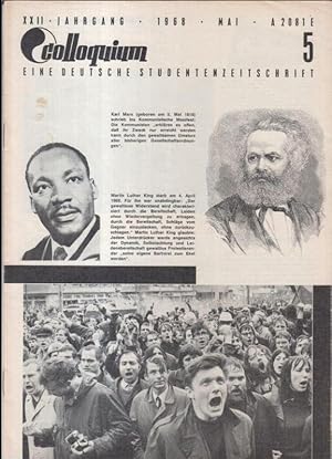 Colloquium. 22. Jahrgang 1968, Heft 5, Mai. - Eine deutsche Studentenzeitschrift. - Aus dem Inhal...