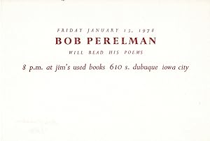 Friday January 13, 1978.will read his poems