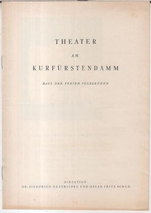 Bild des Verkufers fr Programmheft zu: Die chinesische Mauer (Urauffhrung der Neufassung). - inszeniert von Oscar Fritz Schuh, Bhnenbild und Kostme: Caspar Neher, Musik: Heimo Erbse. - Mit Erik Frey, Paul Esser, Hanne Hiob, Hans Putz, Tilla Durieux, Klaramaria Skala, Hans Kwiet, Erich Poremski, Marion Degler, Peter Weiss, Curt Lucas u. v. a. - zum Verkauf von Antiquariat Carl Wegner