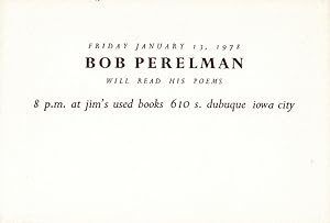 Friday January 13, 1978.will read his poems