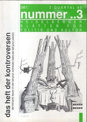 Image du vendeur pour Heidelberger Bltter fr Politik und Kultur. Nummer 3, 1990, 2. Quartal. - Aus dem Inhalt: (Reinhold) Zundel - ein Nachruf zu Lebzeiten / Michael Schweitzer: Als die Linken grn geworden / Deutschland - abtreibungsfreie Zone / Um Deutschlands biologische Zukunft - K. H. Bauers Feier der Zwangssterilisierung / Friderike Vielstich: Regisseurin in Heidelberg / Kinogeschichte: Die 'Eukalyptus'-Orgel im 'Capitol' (1927-71) / Zu Tucholskys Hundertstem. - mis en vente par Antiquariat Carl Wegner