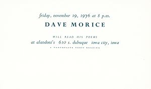 Friday, November 19, 1976 at 8 p.m. .Will Read His Poems