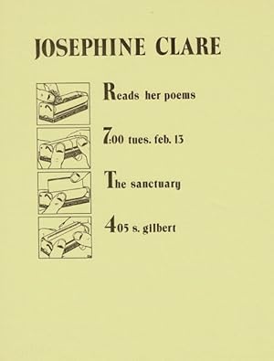 Josephine Clare reads her poems 7:00 Tues. Feb. 13