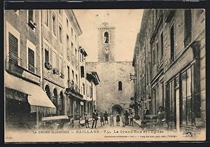 Carte postale Saillans, La Grand`Rue et l`Eglise