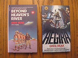 Seller image for Greg Bear Two (2) Signed (sheets) Paperback Book Lot, including: Hegira, and; Beyond Heaven's River for sale by Clarkean Books