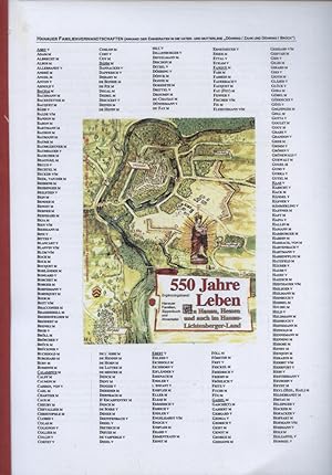 550 Jahre Leben in Hanau, Hessen und auch im Hanau-Lichtenberger-Land; Teil: ERGÄNZUNGSBAND. Sipp...