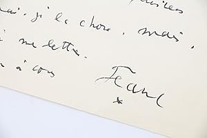 Lettre autographe adressée à l'écrivain et journaliste Olivier Quéant à propos de son état souffr...