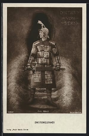 Bild des Verkufers fr Ansichtskarte Dietrich von bern, der Schauspieler Fritz Alberti in seiner Rstung, Die Nibelungen zum Verkauf von Bartko-Reher