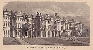 Seller image for Ein Blick auf den Winterpalast in St.Petersburg. Holzstich. for sale by Antiquariat Heinz Tessin