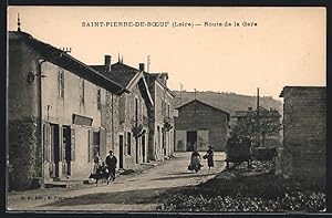 Carte postale Saint-Pierre-de-Boeuf, Route de la Gare