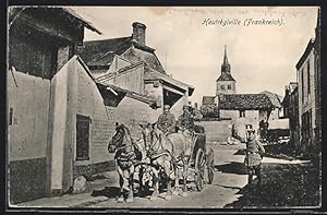 Carte postale Heutrégiville, Les soldats dans la rue