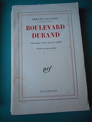 Bild des Verkufers fr Boulevard Durand - Chronique d'un proces oubli zum Verkauf von Frederic Delbos