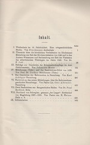 Bild des Verkufers fr Neue Mitteilungen aus dem Gebiete historisch-antiquarischer Forschungen. Band XX (20). Heft 1 bis 4 (in 1 Bd.). zum Verkauf von Brbel Hoffmann