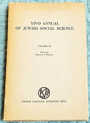 Yivo Annual Of Jewish Social Science, Volume VI