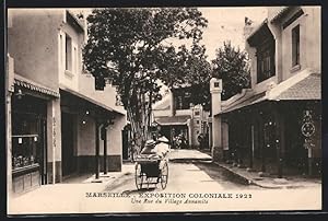 Bild des Verkufers fr Ansichtskarte Marseille, Exposition Coloniale 1922, Une Rue du Village Annamite, Rickshaw zum Verkauf von Bartko-Reher
