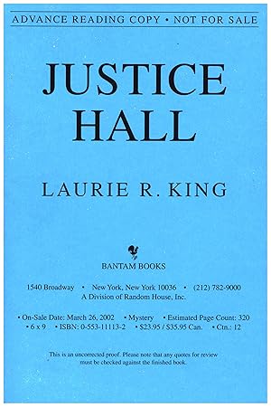 Seller image for Justice Hall (SIGNED ARC) for sale by Cat's Curiosities