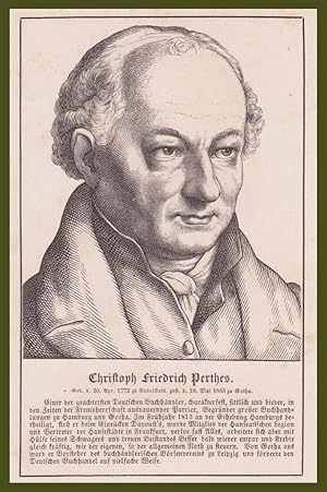Friedrich Christoph Perthes Rudolstadt editore Incisione 1857 Wigand