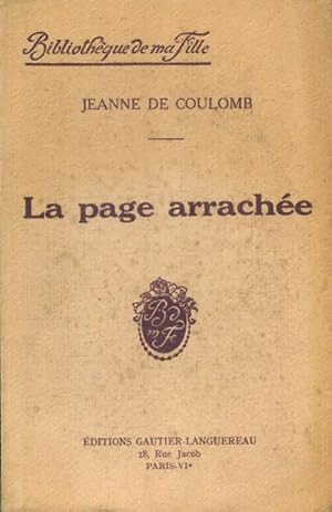 Seller image for La page arrach?e - Jeanne De Coulomb for sale by Book Hmisphres