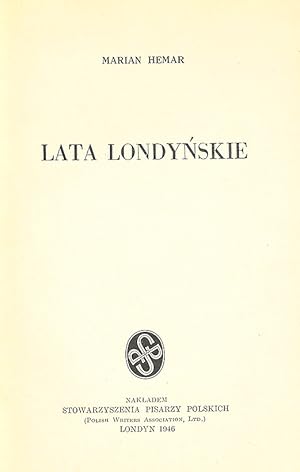 Seller image for Lata Londynskie for sale by Librairie Lettres Slaves - Francis