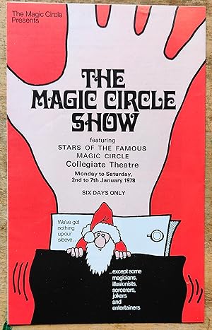 Immagine del venditore per The Magic Circle Show Collegiate Theatre January 1978 programme of events venduto da Shore Books