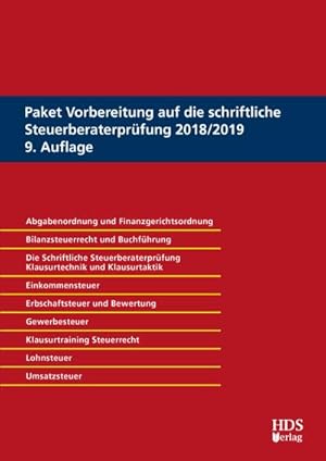 Bild des Verkufers fr Paket Vorbereitung auf die schriftliche Steuerberaterprfung 2018/2019 : Abgabenordnung und Finanzgerichtsordnung. Bilanzsteuerrecht und Buchfhrung. Die Schriftliche Steuerberaterprfung, Klausurtechnik und Klausurtaktik. Einkommensteuer. Klausurtraining Steuerrecht. Umsatzsteuer zum Verkauf von AHA-BUCH