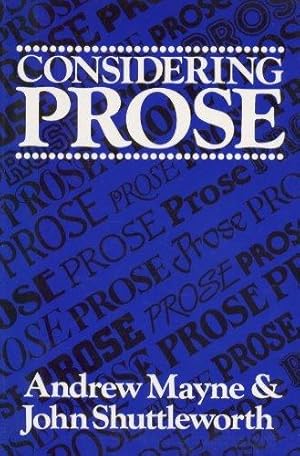 Image du vendeur pour Considering Prose mis en vente par WeBuyBooks 2