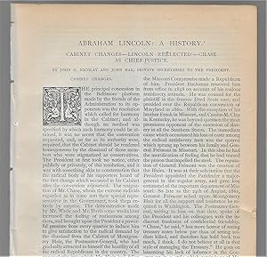 Imagen del vendedor de Abraham Lincoln A History, Part XXXV: Cabinet Changes / Lincoln Reelected / Chase As Chief-Justice a la venta por Legacy Books II