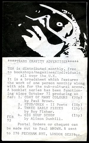 Seller image for Trans Gravity (Transgravity) Advertiser | Flyer (Signed) for sale by Little Stour Books PBFA Member