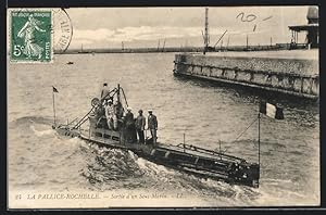 Carte postale La Pallice-Rochelle, Sortie d`un Sous-Marin