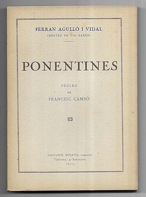 Ponentines Pròleg de Francesc Cambó 1925