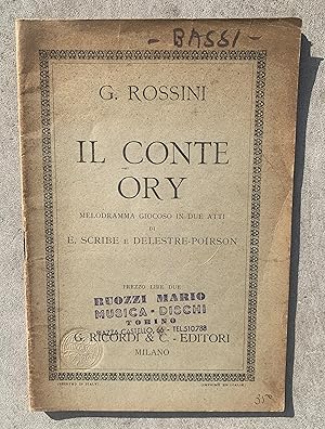 Imagen del vendedor de Il Conte Ory. Melodramma giocoso in due atti a la venta por Studio bibliografico De Carlo