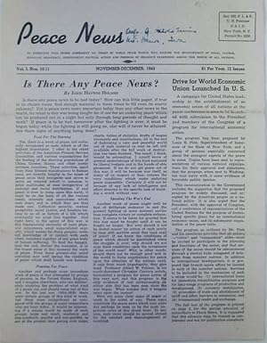 Peace News. November-December, 1942. Vol. 1 Nos. 10-11