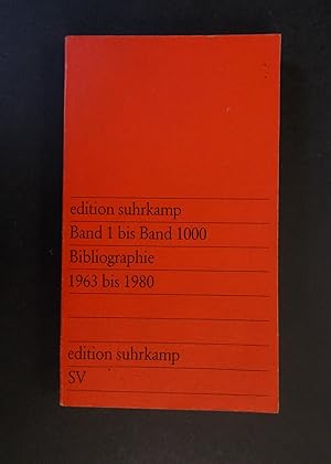 Bild des Verkufers fr edition suhrkamp Band 1 bis Band 1000 Bibliographie 1963 bis 1980 zum Verkauf von Antiquariat Strter