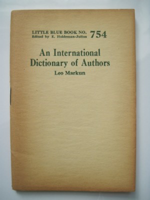 Seller image for An International Dictionary of Authors. Little Blue Book No. 754 for sale by Reflection Publications