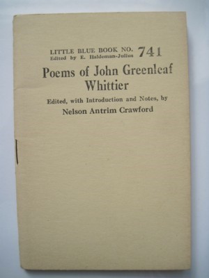 Imagen del vendedor de Poems of John Greenleaf Whittier. Little Blue Book No. 741 a la venta por Reflection Publications