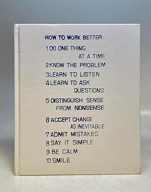 Seller image for Peter Fischli / David Weiss: How to Work Better for sale by Argosy Book Store, ABAA, ILAB