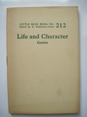 Bild des Verkufers fr Life and Character. Little Blue Book No. 212 zum Verkauf von Reflection Publications
