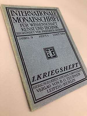 Seller image for Internationale Monatsschrift fr Wissenschaft und Technik. Jahrgang 9, Heft 1, 1. Okt. 1914. for sale by Antiquariat an der Linie 3