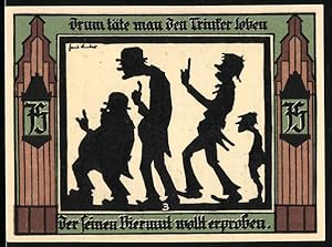 Image du vendeur pour Notgeld Glauchau 1921, 75 Pfennig, Die Trinker werden gelobt mis en vente par Bartko-Reher