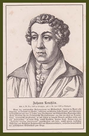 Johannes Reuchlin Giovanni Roiclinio Pforzheim filosofia umanista 1857 Wigand