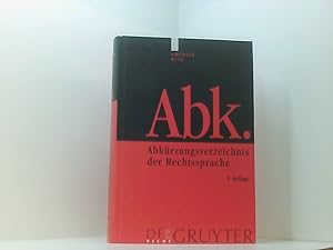 Bild des Verkufers fr Abkrzungsverzeichnis der Rechtssprache Kirchner/Butz. Bearb. von Cornelie Butz zum Verkauf von Book Broker